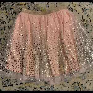Gorgeous tulle skirt- pink with gold dots